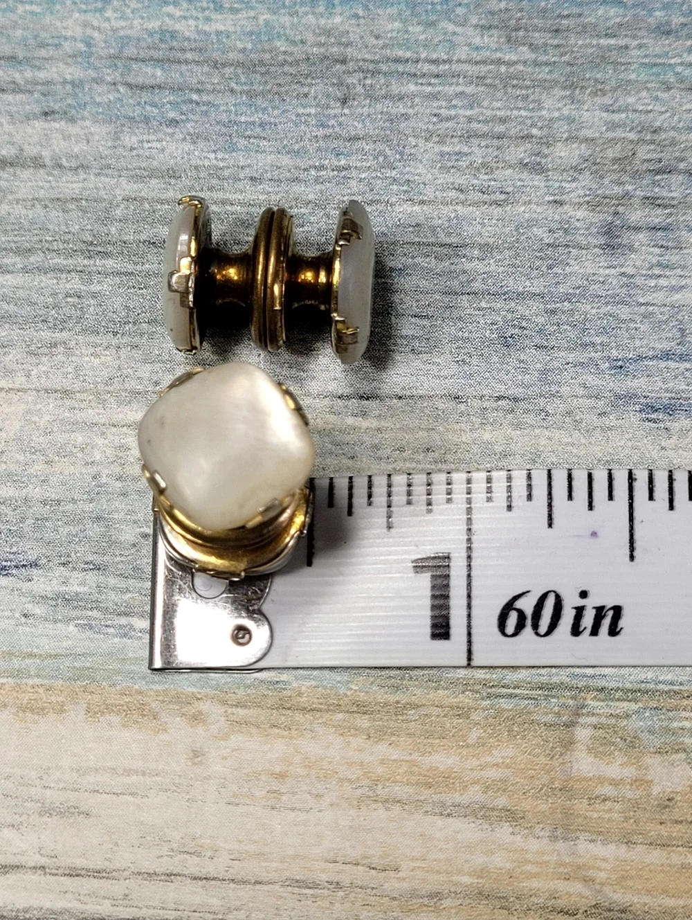 B & W Co. Mother of Pearl Kum-A-Part Cufflinks.